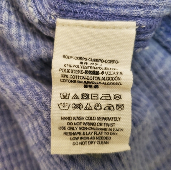 SOLD 🚫 We The Free Kai Thermal Henley Top Lilac Flowy Long Sleeve Blouse - Picture 7 of 7